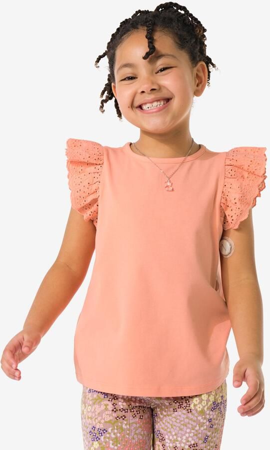 HEMA Kindersinglets Jersey Geborduurd 2 Stuks Koraal (koraal) - Foto 2