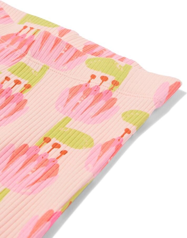 HEMA Kinderskledingset Jersey Bloemen Donkerroze (donkerroze) - Foto 2