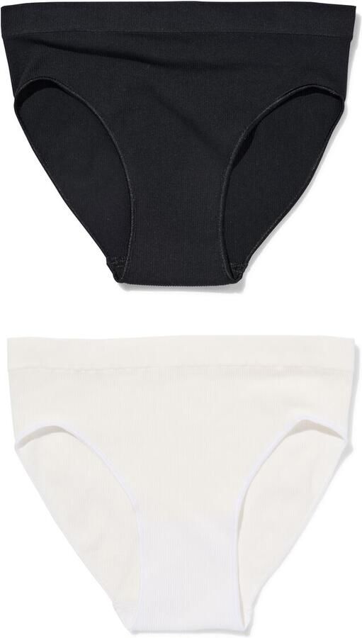 HEMA Kinderslips Naadloos Rib 2 Stuks Wit (wit)