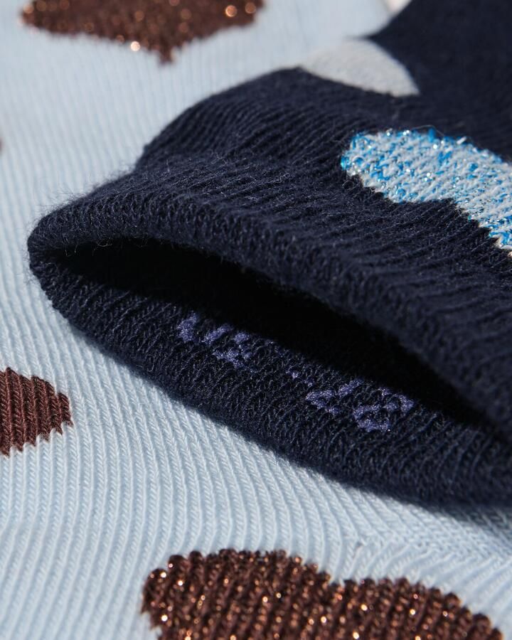 HEMA Kindersokken Hartjes Glitter 5 Paar Donkerblauw (donkerblauw) - Foto 2
