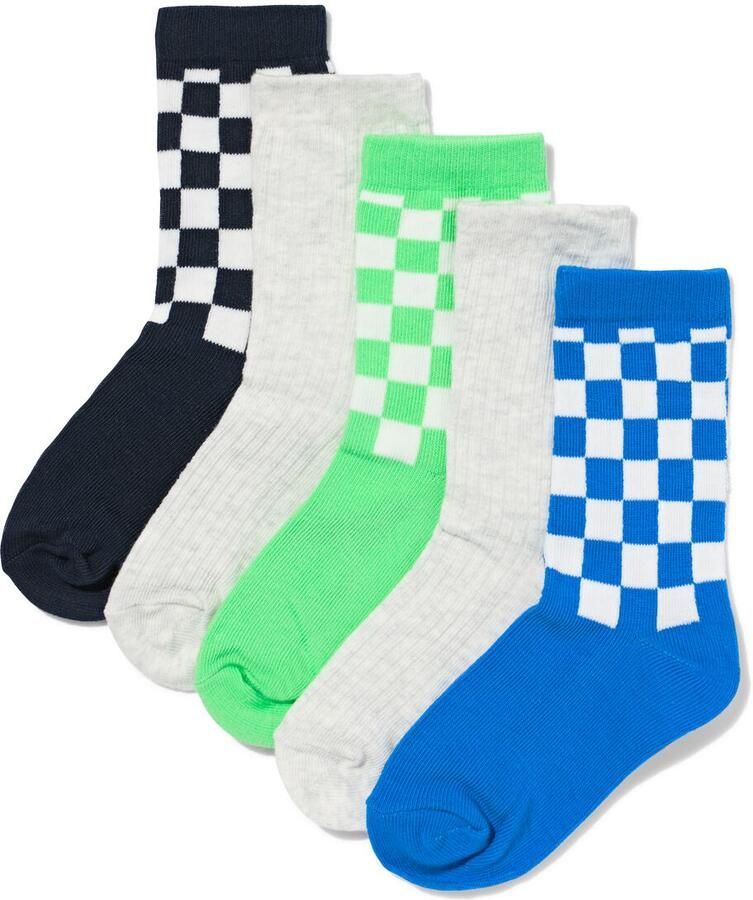 HEMA Kindersokken Rib Ruiten 5 Paar Beige (beige) - Foto 2