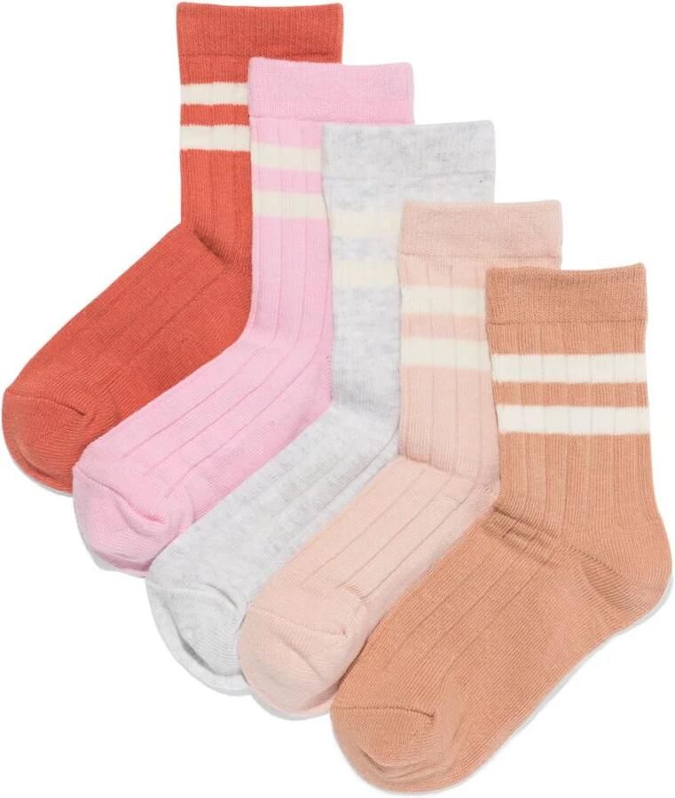 HEMA Kindersokken Rib Sporty 5 Paar Terra (terra) - Foto 2