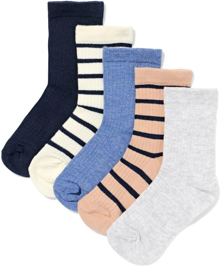 HEMA Kindersokken Rib Strepen 5 Paar Roze (roze) - Foto 2