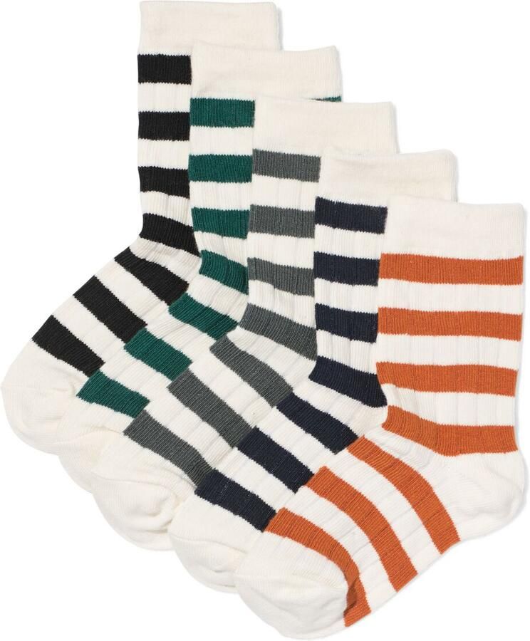 HEMA Kindersokken Strepen 5 Paar Zwart (zwart) - Foto 3