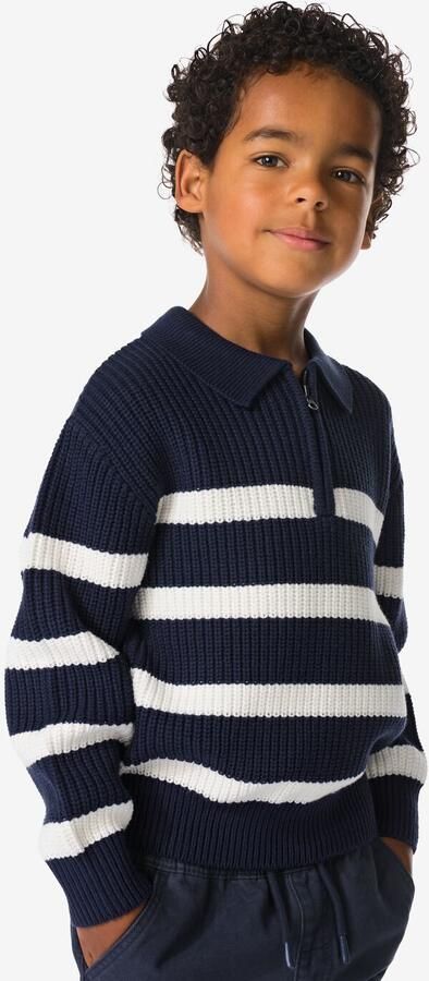 HEMA Kinderstrui Gebreid Strepen Blauw (blauw)
