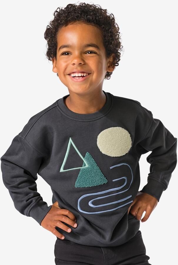 HEMA Kindersweater Grafisch Donkergrijs (donkergrijs) - Foto 2