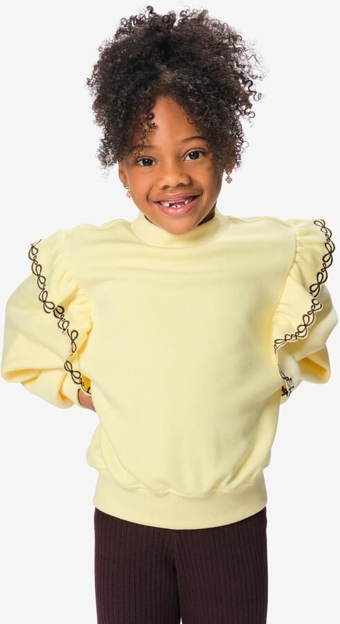 HEMA Kindersweater Sweatstof Lichtgeel