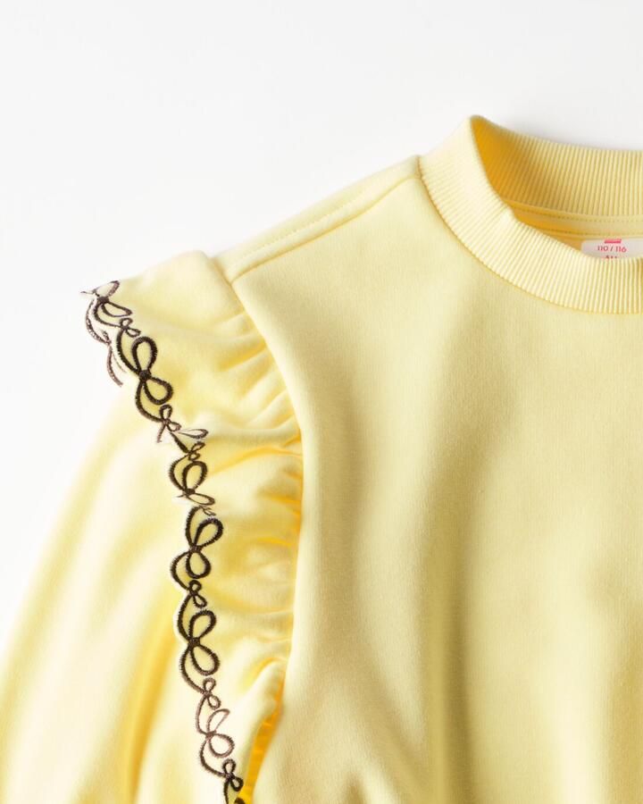 HEMA Kindersweater Sweatstof Lichtgeel - Foto 2