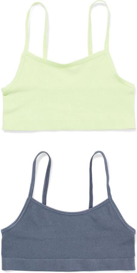 HEMA Kindertops Rib Naadloos 2 Stuks Lime (lime)