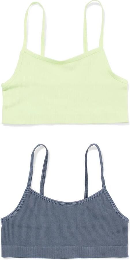 HEMA Kindertops Rib Naadloos 2 Stuks Lime (lime)