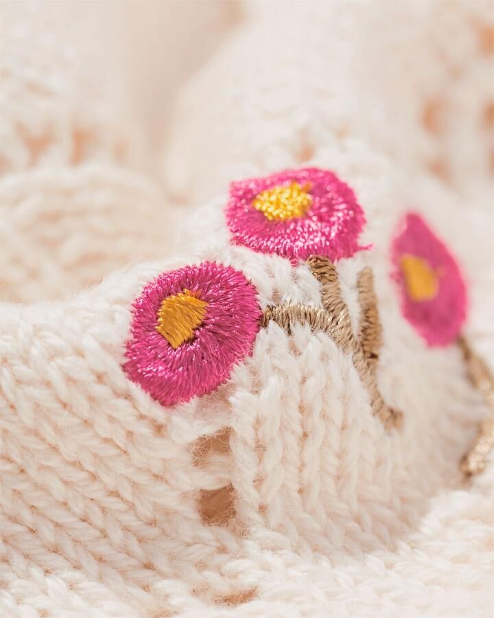 HEMA Kindertrui Ajour Bloemen Ecru (ecru)