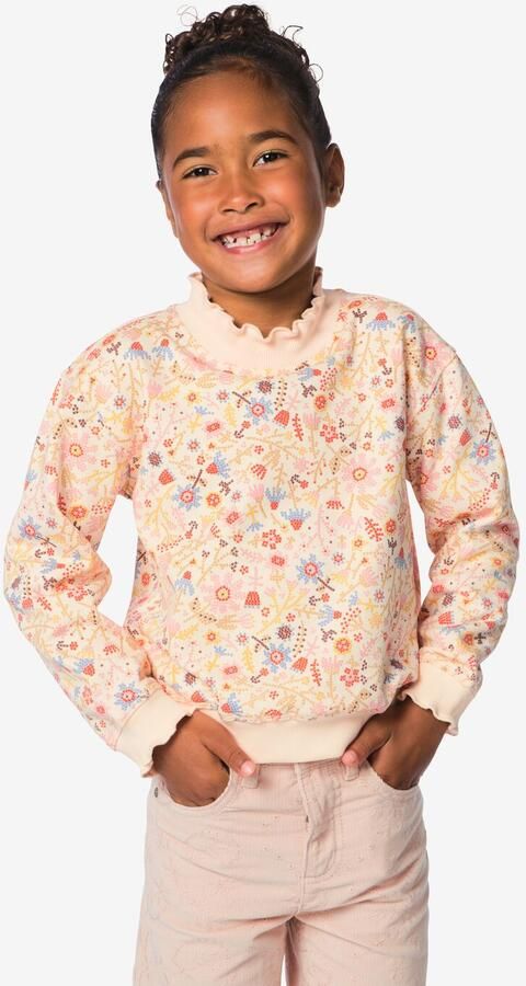 HEMA Kindertrui Bloemen Lichtroze