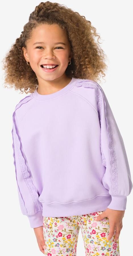 HEMA Kindertrui Broderie Paars (paars)