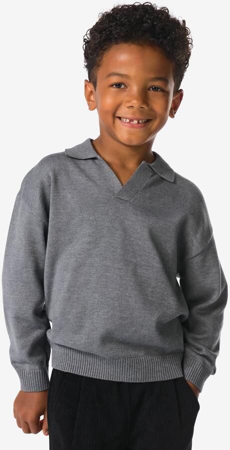 HEMA Kindertrui Fijngebreid Donkergrijs (donkergrijs) - Foto 2