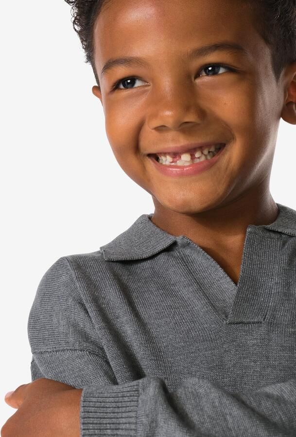 HEMA Kindertrui Fijngebreid Donkergrijs (donkergrijs)