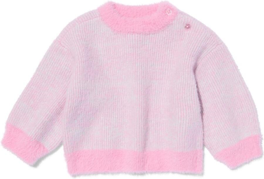 HEMA Kindertrui Fijngebreid Strepen Roze