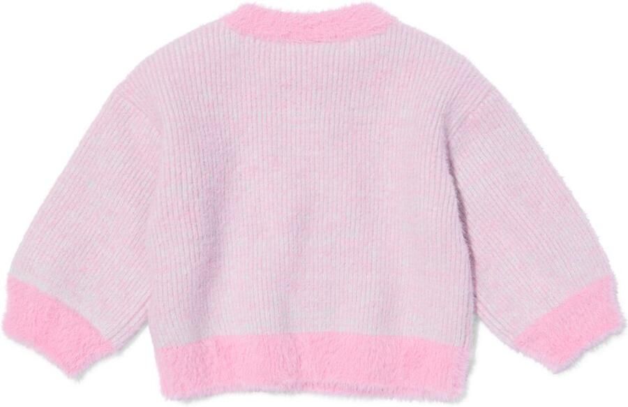 HEMA Kindertrui Fijngebreid Strepen Roze - Foto 2