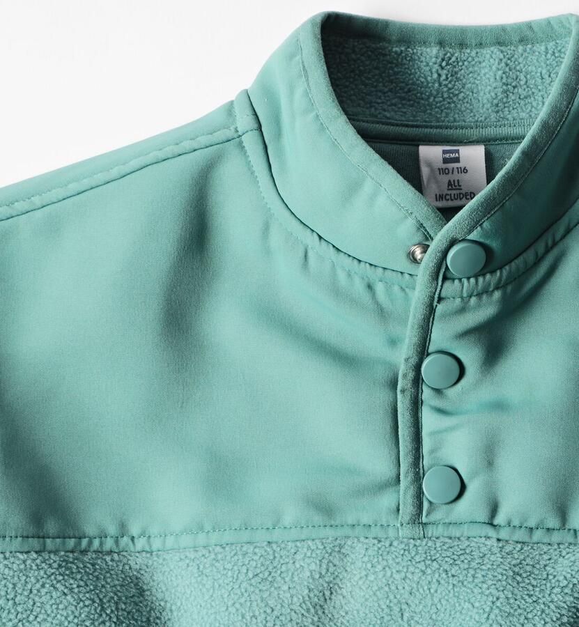HEMA Kindertrui Fleece Groen - Foto 2