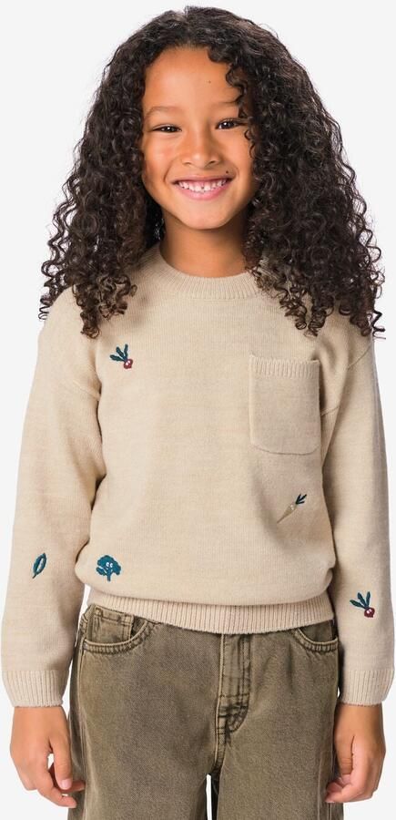 HEMA Kindertrui Gebreid Groente Zand