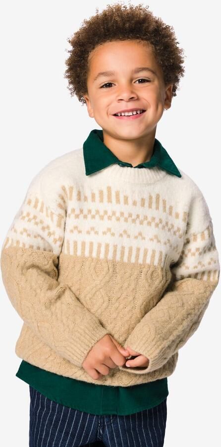 HEMA Kindertrui Grofgebreid Noors Beige