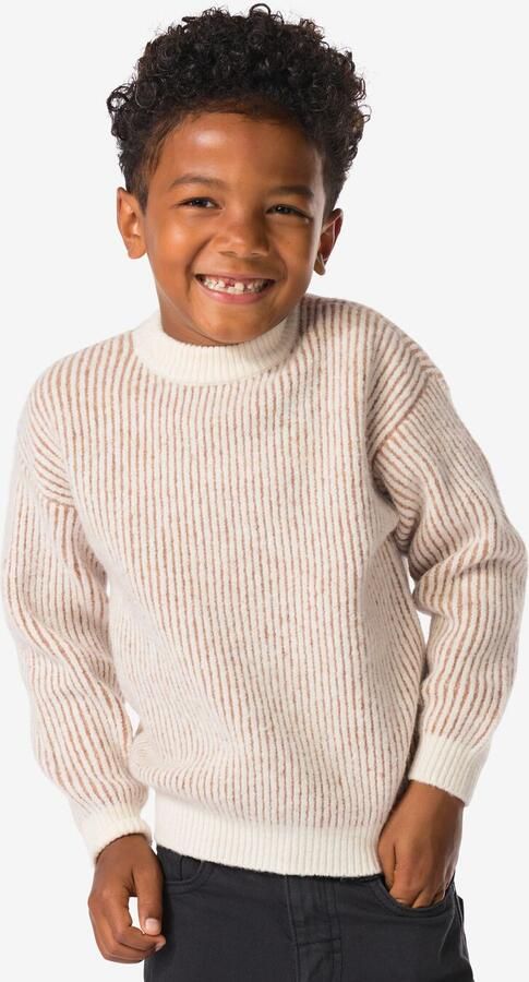 HEMA Kindertrui Rib Strepen Bruin (bruin) - Foto 2