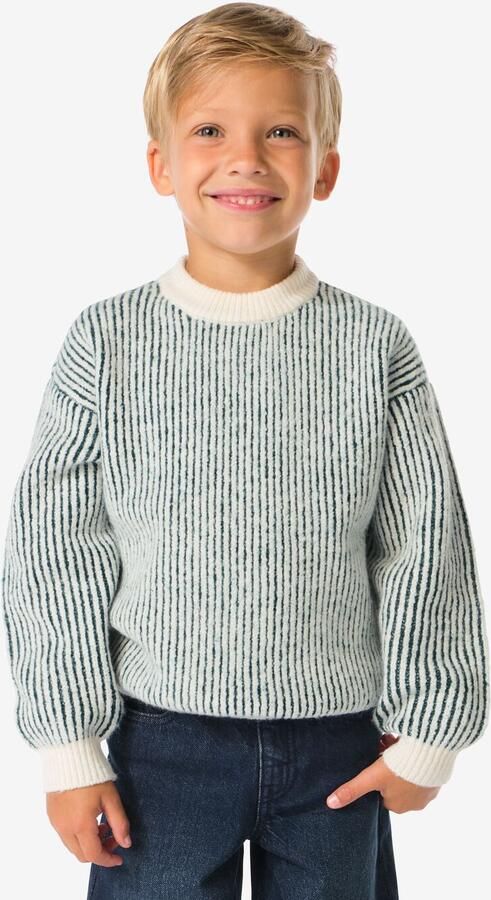 HEMA Kindertrui Rib Strepen Groen (groen) - Foto 2