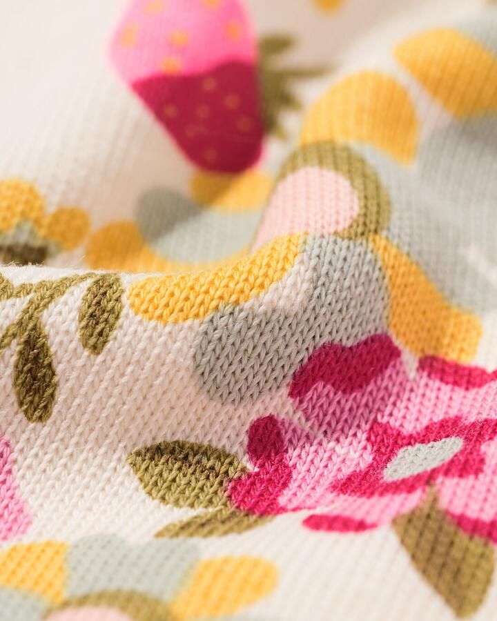 HEMA Kindertrui Sweatstof Bloemen Ecru (ecru)