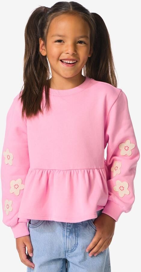 HEMA Kindertrui Sweatstof Bloemen Roze (roze) - Foto 2