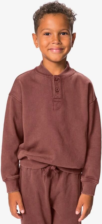 HEMA Kindertrui Sweatstof Bruin