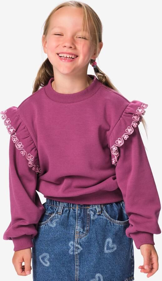 HEMA Kindertrui Sweatstof Donkerpaars