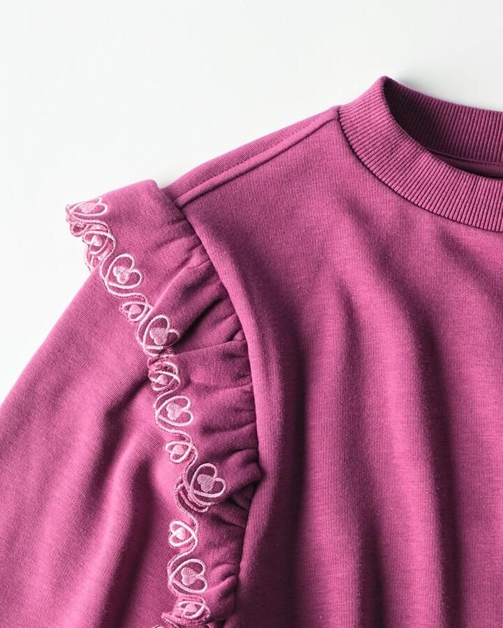 HEMA Kindertrui Sweatstof Donkerpaars - Foto 2