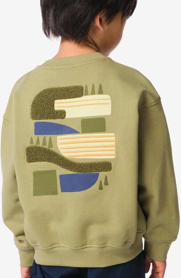 HEMA Kindertrui Sweatstof Grafisch Groen (groen)