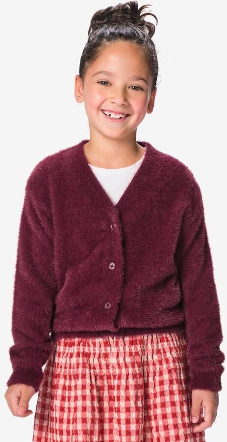 HEMA Kindervest Grofgebreid Bordeauxrood