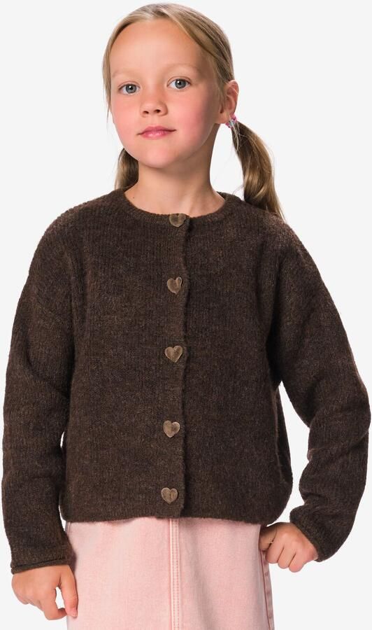 HEMA Kindervest Grofgebreid Hartjes Bruin