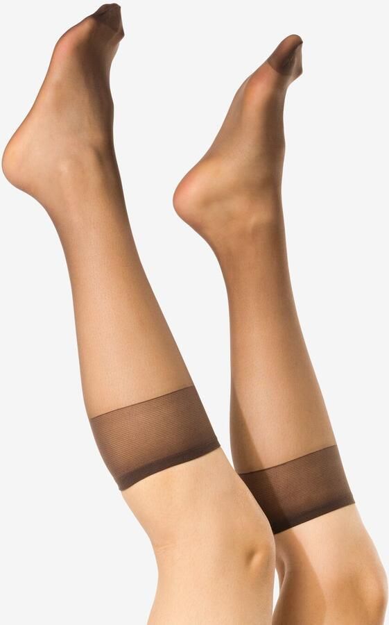 HEMA Kniekousen 15denier Anti-ladder Mat 2 Paar Bruin (bruin) - Foto 2