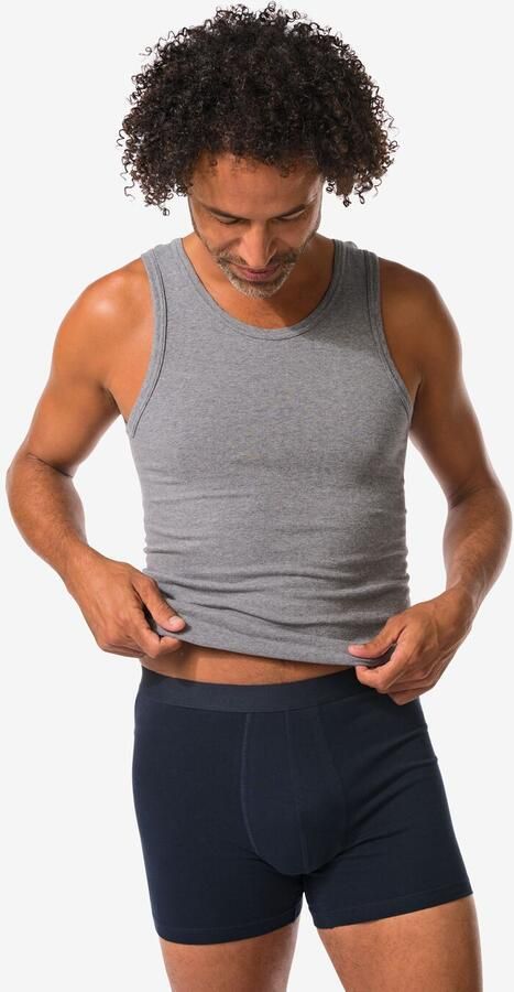 HEMA Korte Herenboxers 3 Stuks Donkerblauw (donkerblauw) - Foto 2