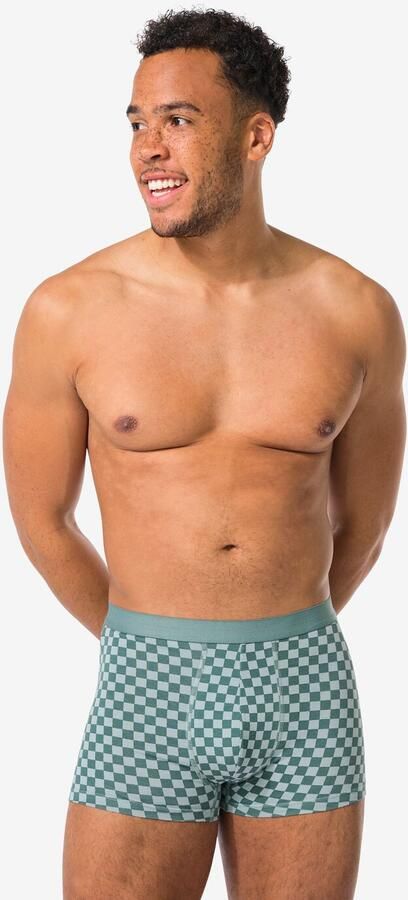 HEMA Korte Herenboxers Blokken 3 Stuks Groen (groen) - Foto 2