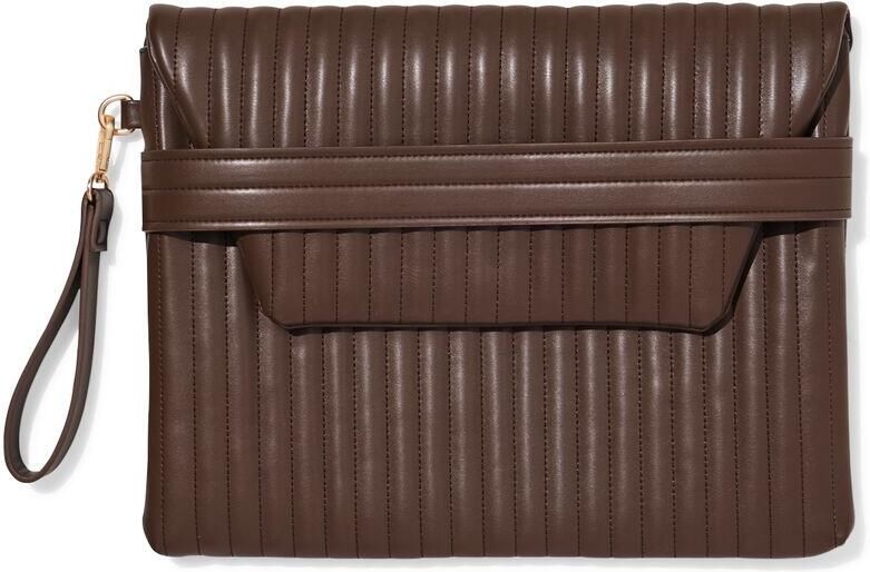 HEMA Laptophoes 37x28x2.5cm Met Flap Doorgestikt Donkerbruin