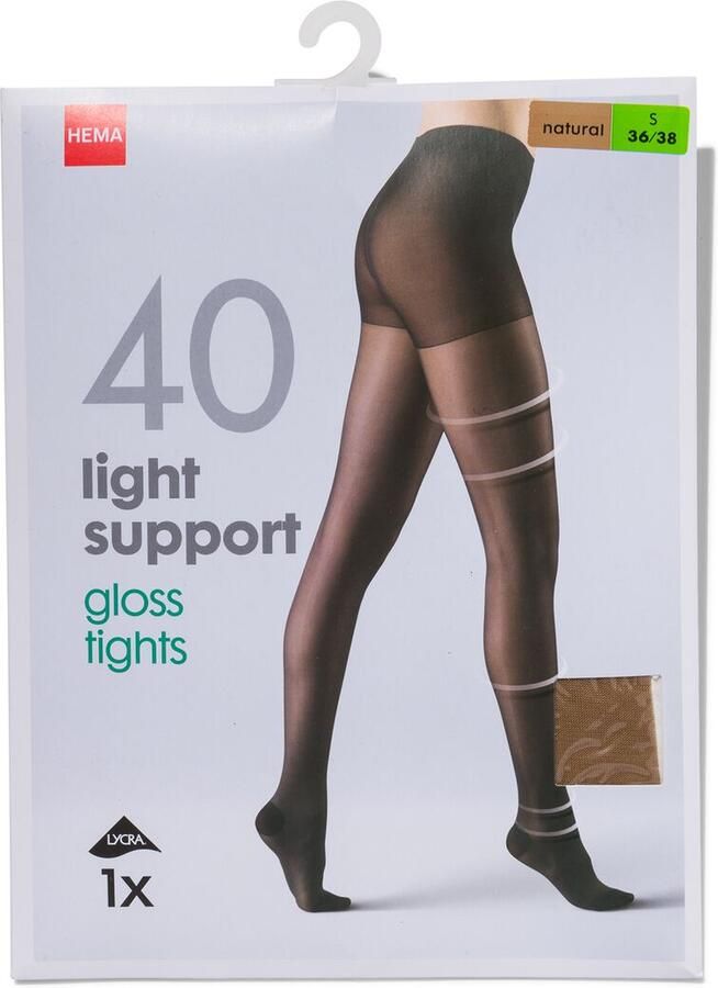 HEMA Light Support Gloss Panty 40 Denier Beige (beige)