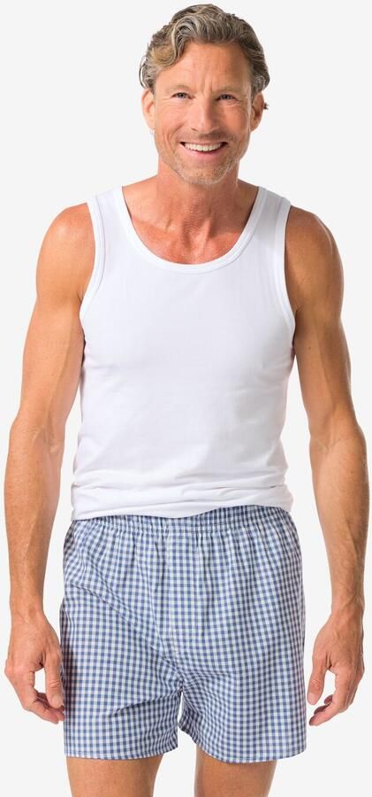 HEMA Losse Herenboxer Blokken Blauw (blauw) - Foto 2