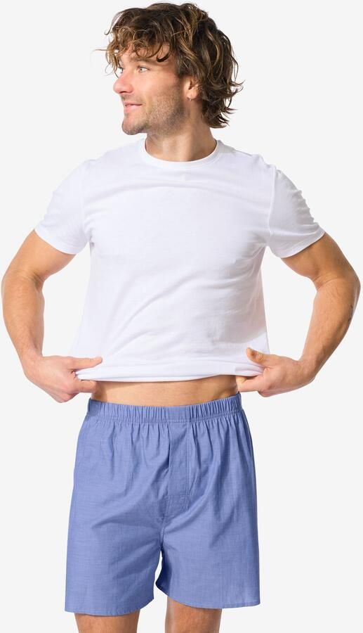 HEMA Losse Herenboxer Chambray Blauw (blauw)