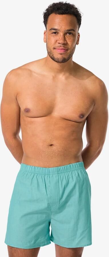 HEMA Losse Herenboxer Chambray Groen (groen) - Foto 2