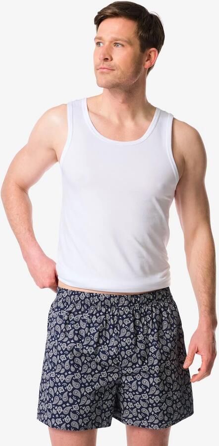 HEMA Losse Herenboxer Paisley Middenblauw (middenblauw)