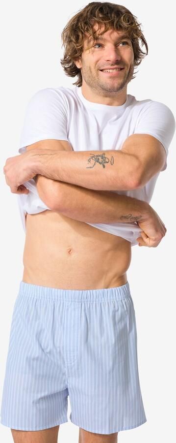 HEMA Losse Herenboxer Strepen Blauw (blauw) - Foto 2