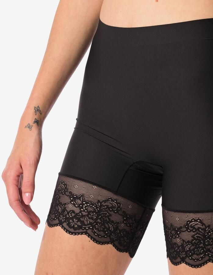 HEMA Medium Corrigerende Biker Hoge Taille Met Kant Zwart (zwart) - Foto 3