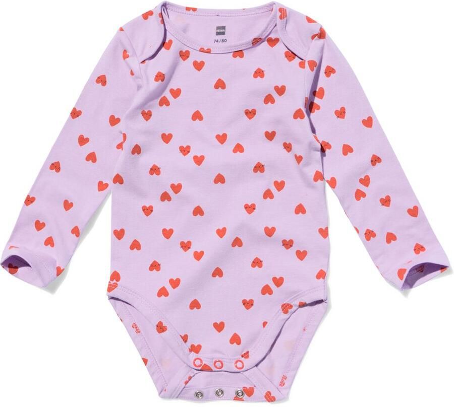 HEMA Meegroeiromper Hartjes Lila (lila)