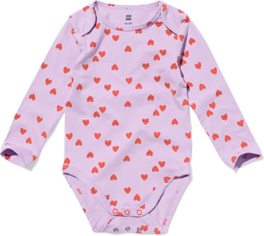 HEMA Meegroeiromper Hartjes Lila (lila)