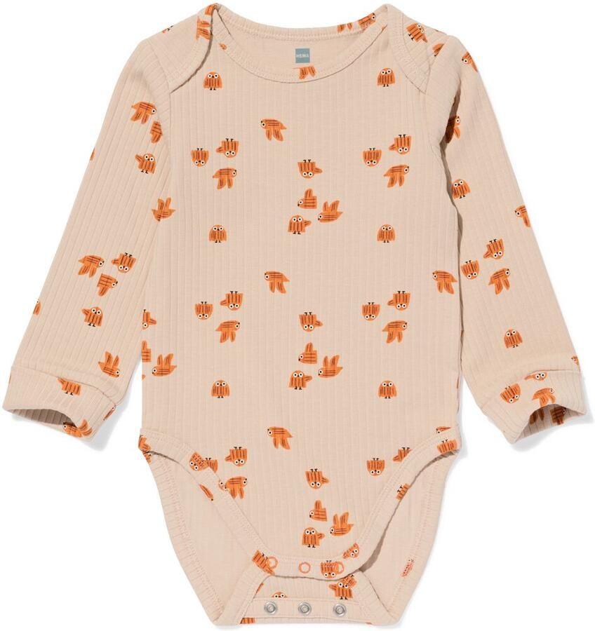 HEMA Meegroeiromper LENZING™ ECOVERO™-(viscose) Rib Uiltjes Bruin (bruin) - Foto 2