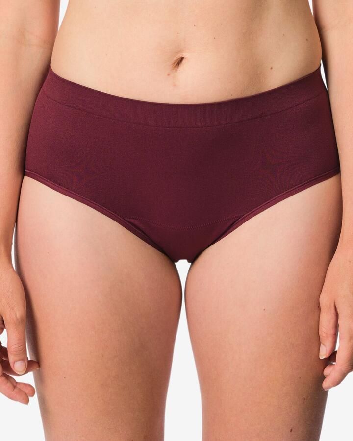 HEMA Menstruatiehipster Naadloos Lichte Absorptie Donkerrood (donkerrood)