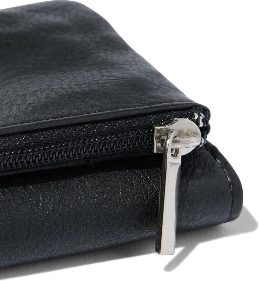 HEMA Mini Portemonnee Leer Zwart